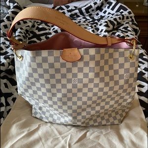 Damier Azur MM handbag and wallet.